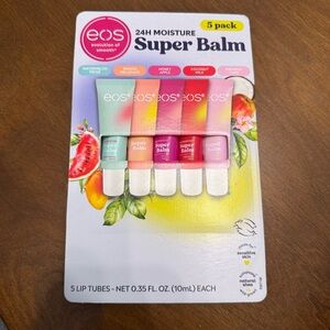 NEW EOS 24H Moisture Super Balm 5-Pack with Vibrant Colors